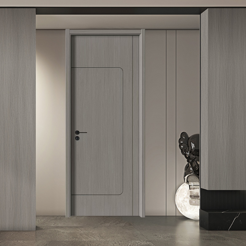 Porte coulissante en bois et plastique composite noire