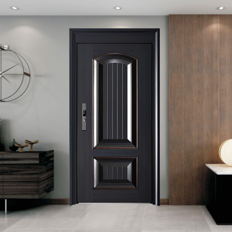 Porte principale de sécurité à porte unique en acier métallique