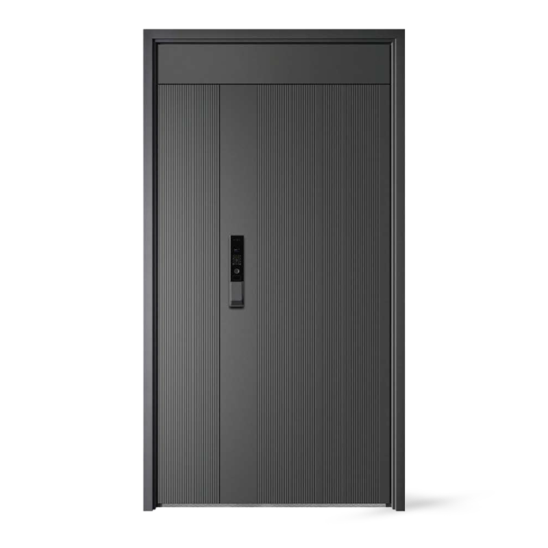 Porte d'entrée ignifuge et isolée en acier double couche