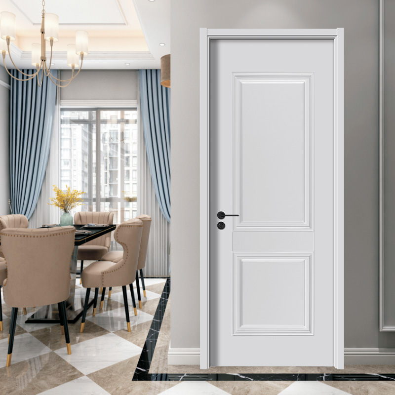Porte en bois massif en teck peint en blanc PVC