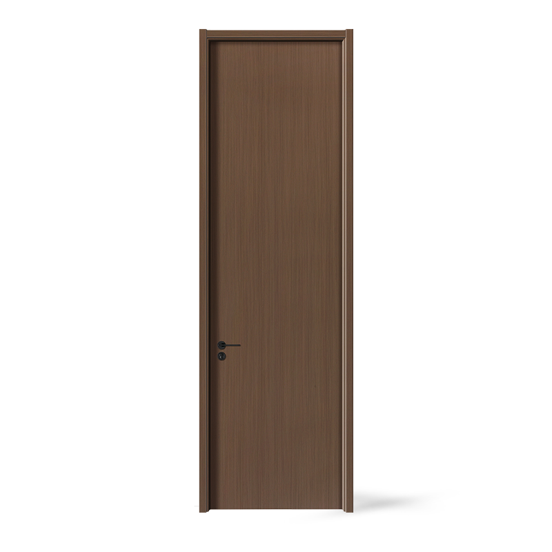 Porte intérieure en bois massif en placage de noyer noir en PVC Porte intérieure en bois massif en placage de noyer noir en PVC